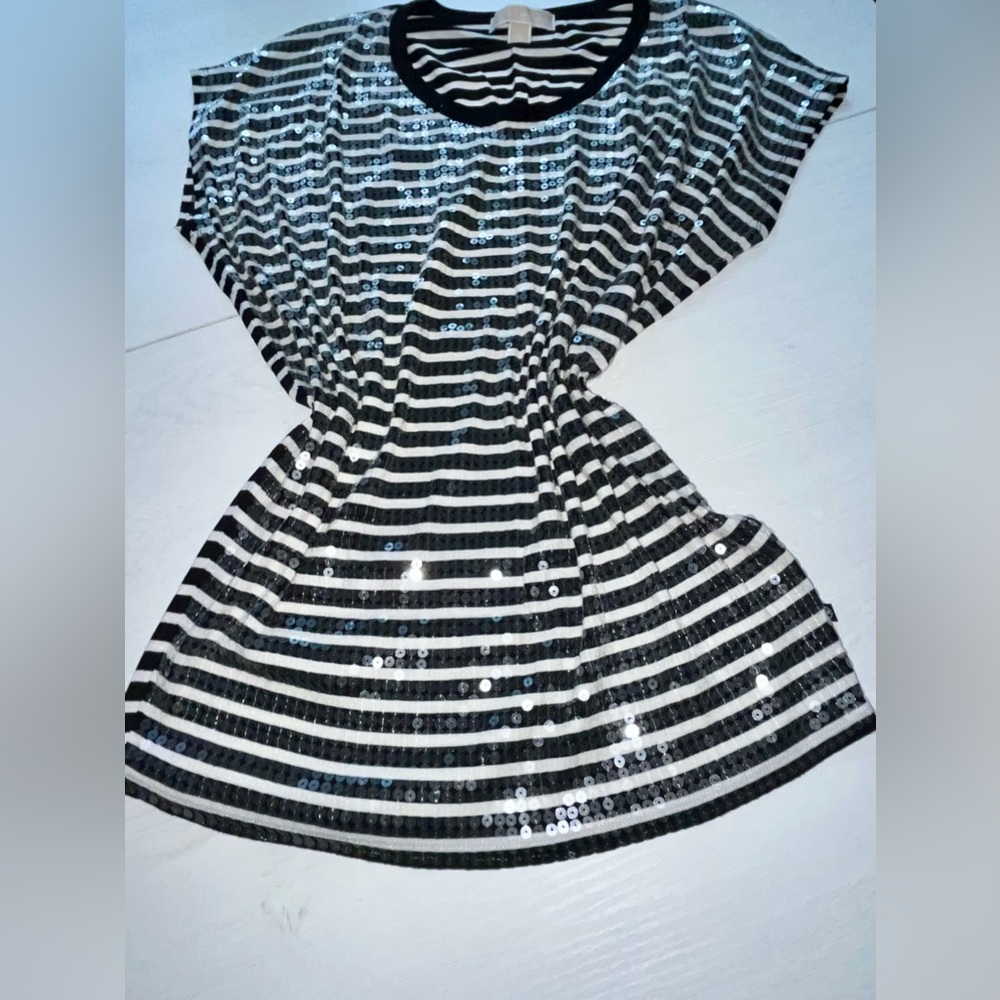 Michael Kors Sequin Stripe Tee Shirt